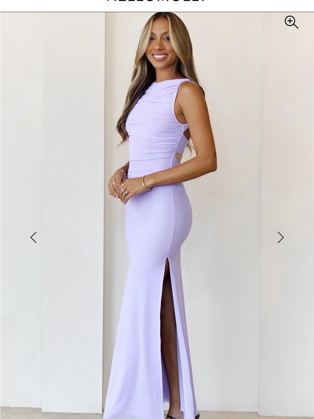 Lilac Sleeveless Maxi Dress with Side Slit